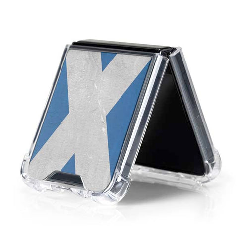 Scotland Flag Distressed Galaxy Z Flip5 5G Clear Case